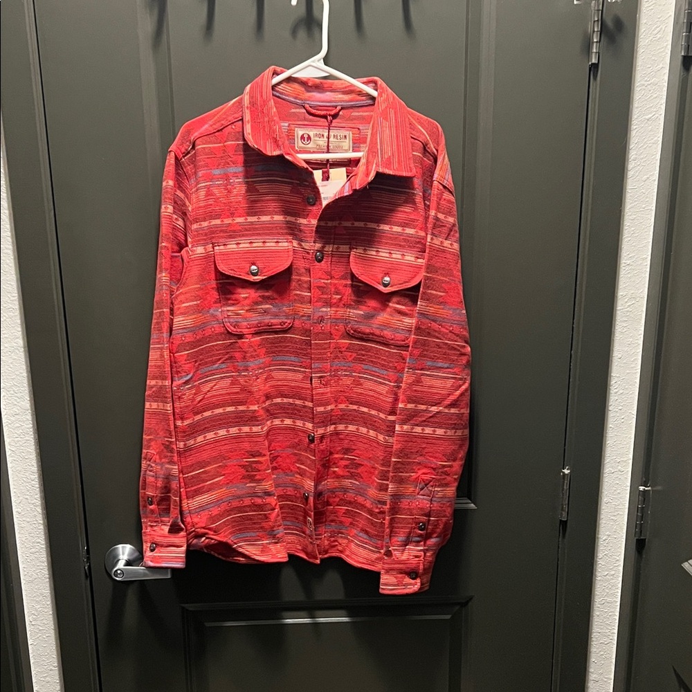 Men's Red Navajo Jacquard Shirt